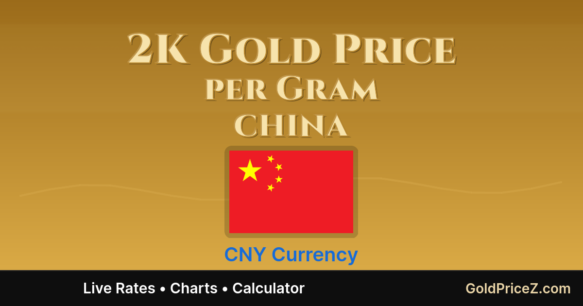 2K Gold Price per Gram in China (CNY) Today