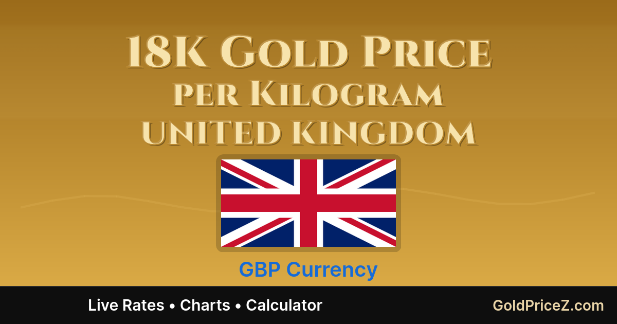 18K Gold Price per Kilogram in UK (GBP) Today